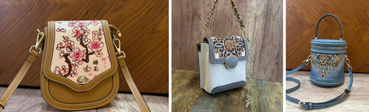 Floral Saddle Mini & Chain Flap Mini & Cylinder Art Bag Collection